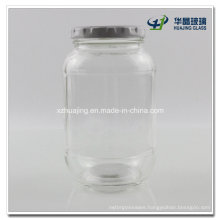 400ml 12oz Cylinder Pickle Glass Jar with Metal Lid